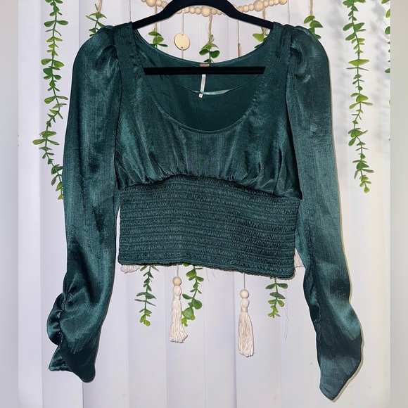 Free People Santiago Satin Cropped Blouse - Picture 5 of 5